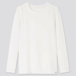 UNIQLO KIDS HEATTECH LONG SHEEVE CREW NECK EXTRA WARM SZ.11-12 - WHITE NWT